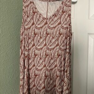 Sleeveless Leaf Print Top